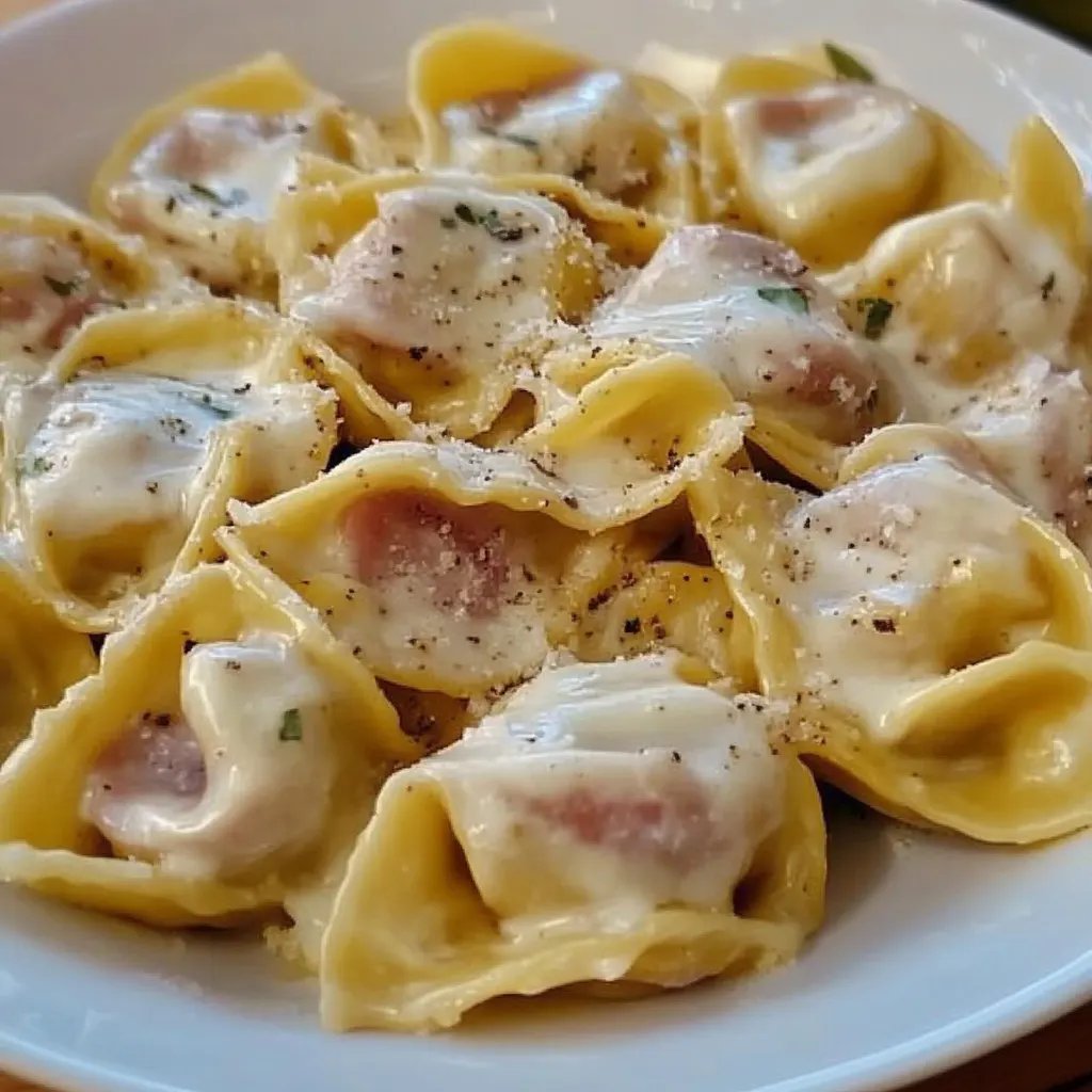 Tortellini alla Panna in selbst gemachter Schinken Sahne Soße