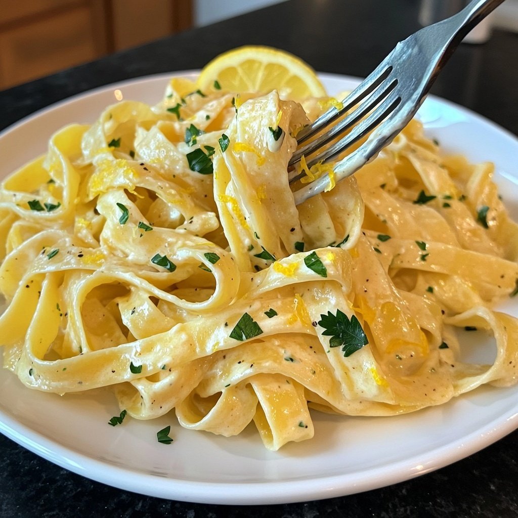Tagliatelle mit Zitronen-Sahne-Sauce