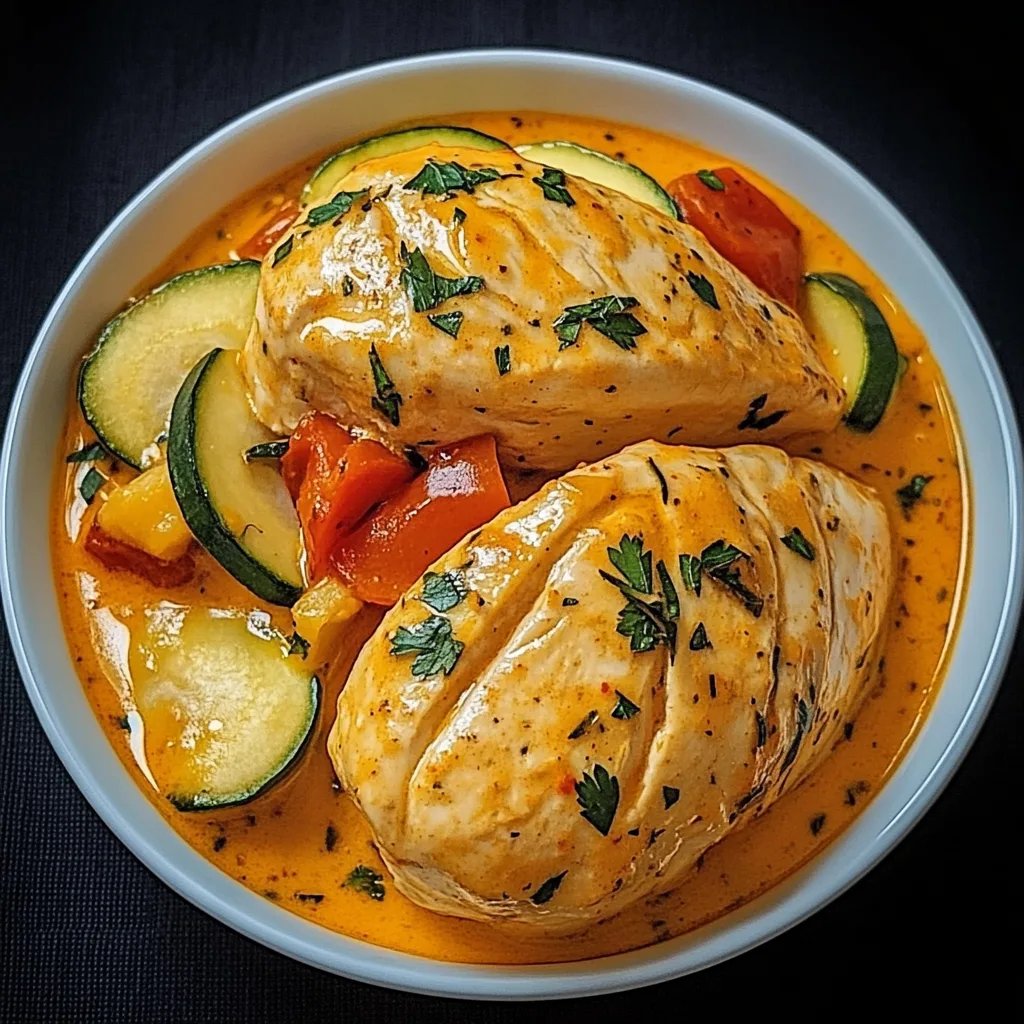 Paprika-Zucchini-Sahne-Hähnchen