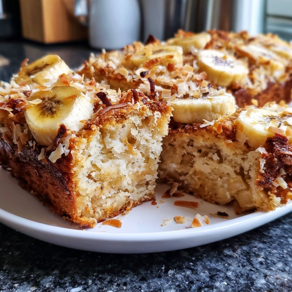 Bananenkuchen mit Kokosraspeln