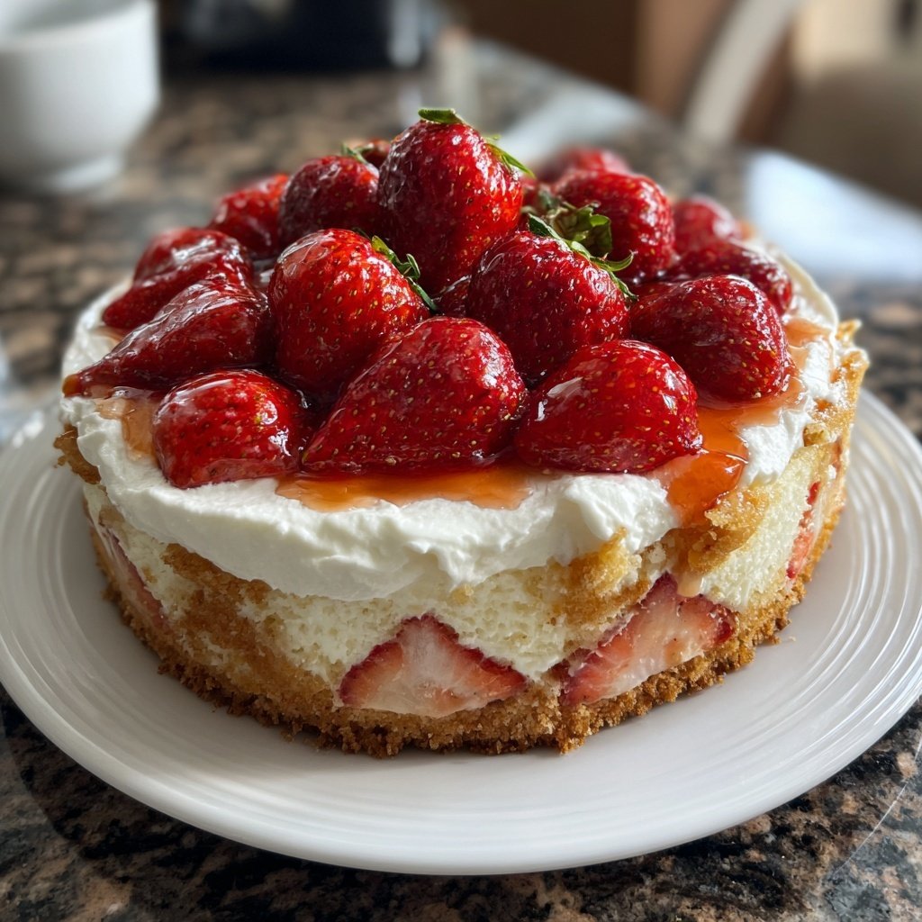 Erdbeer Kuchen Mit Frischer Sahne