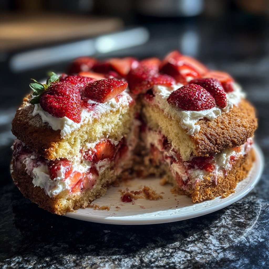 Erdbeerkuchen Mit Quarkfüllung