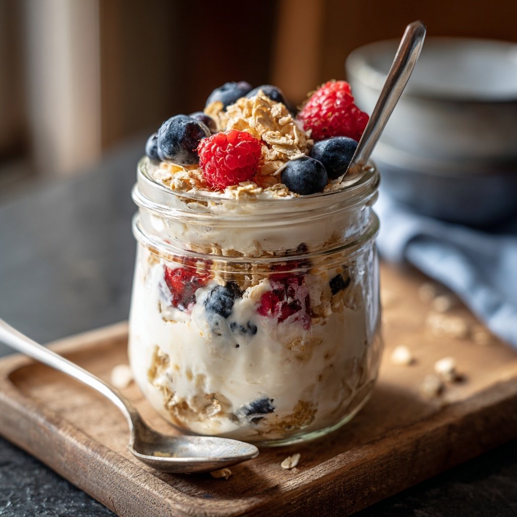 Frühstück zum Vorbereiten im Glas