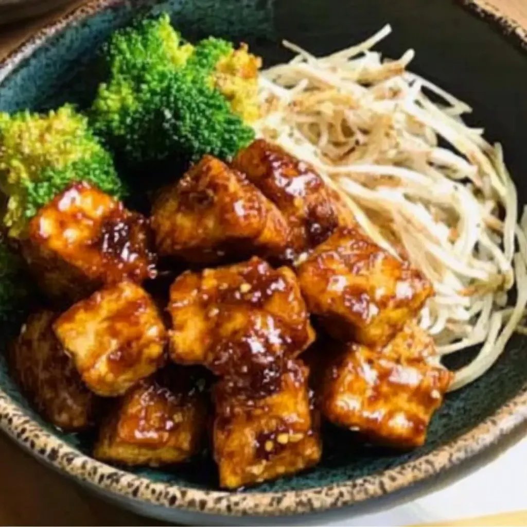 Erdnuss-Tempeh und Brokkoli