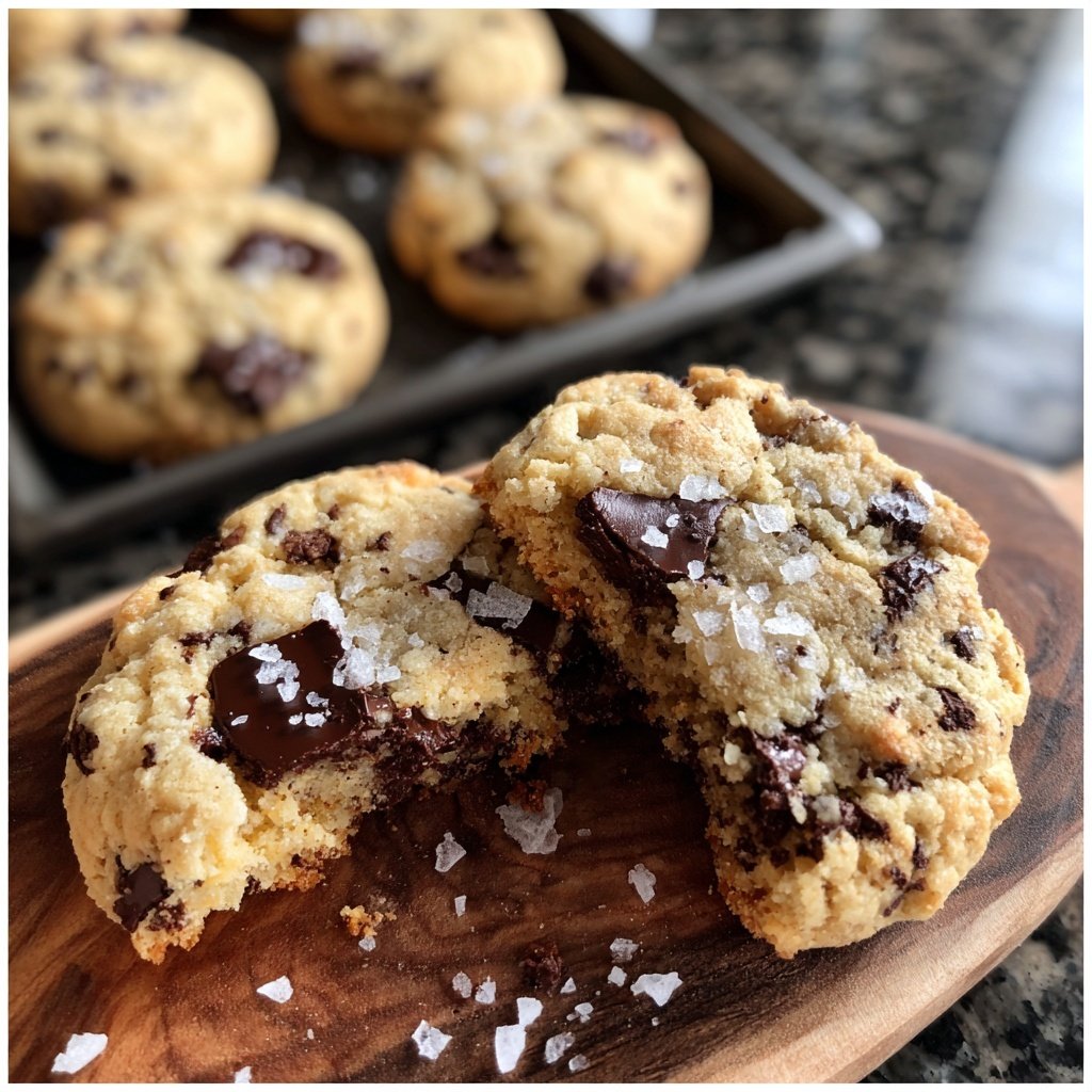 Cookies mit Zartbitterschokolade und Meersalz