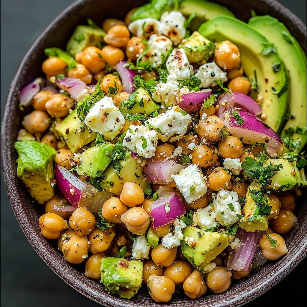 Kichererbsen-Feta-Avocado-Salat