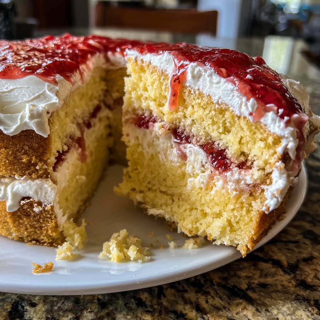 Vanillekuchen mit Erdbeerfüllung