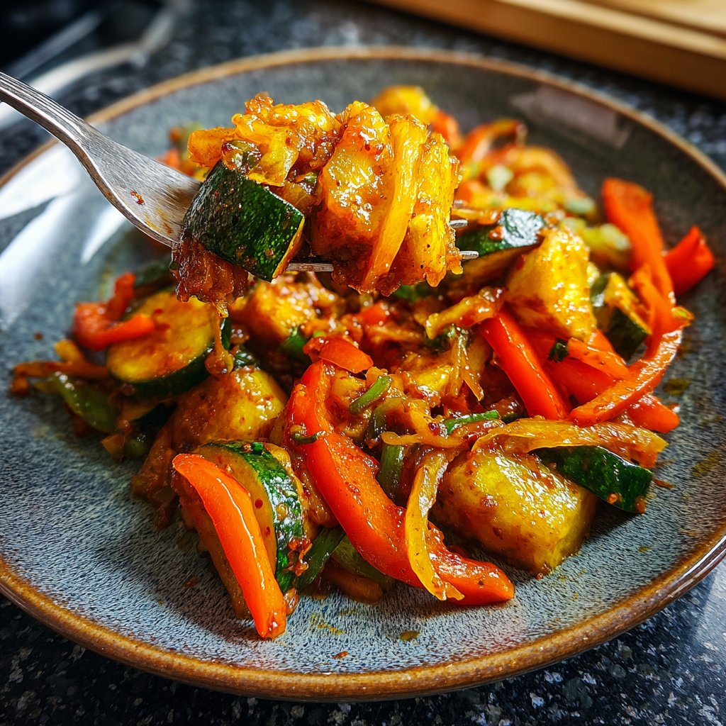 Gemüsepfanne mit Ingwer