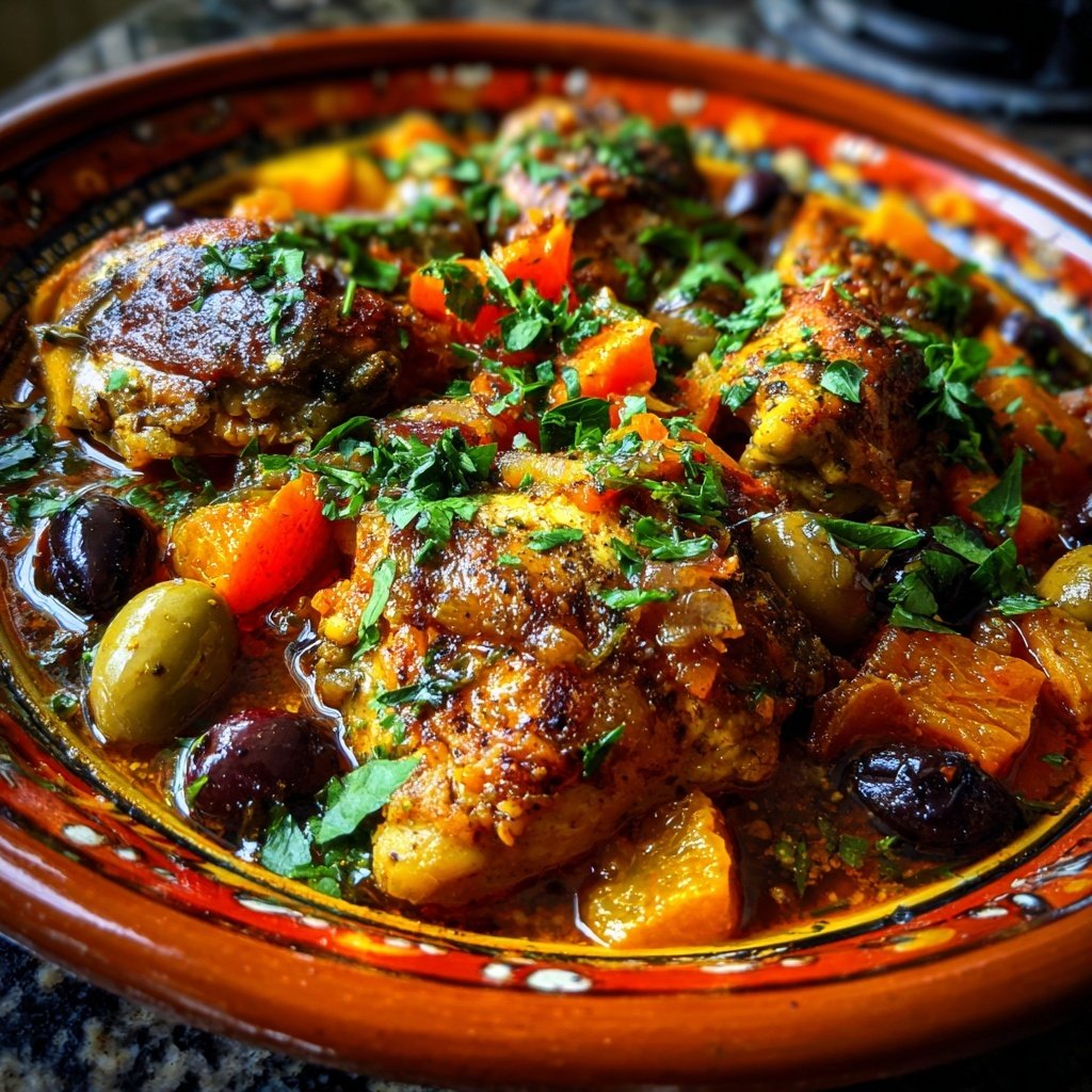 Internationale Küche Marokkanisches Hähnchen-Tagine