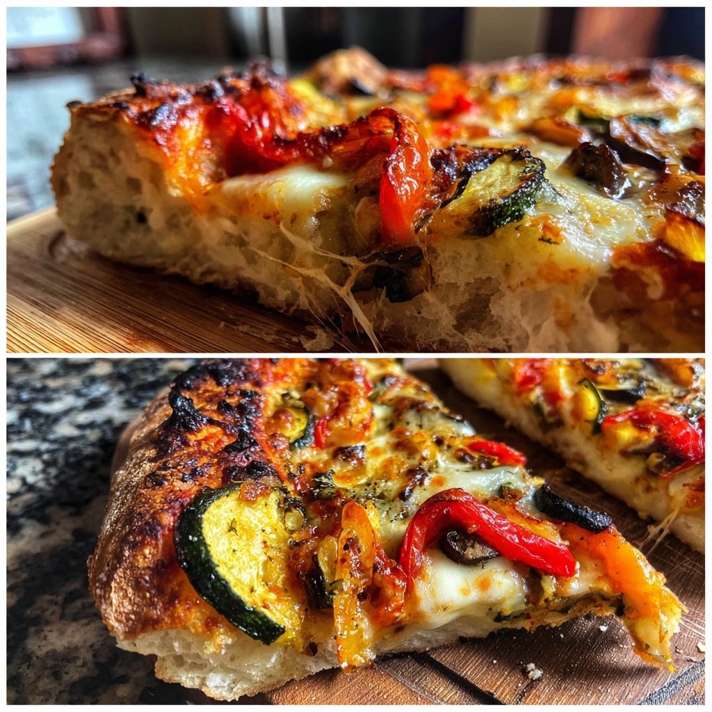 Pizza mit Gemüse vom Grill