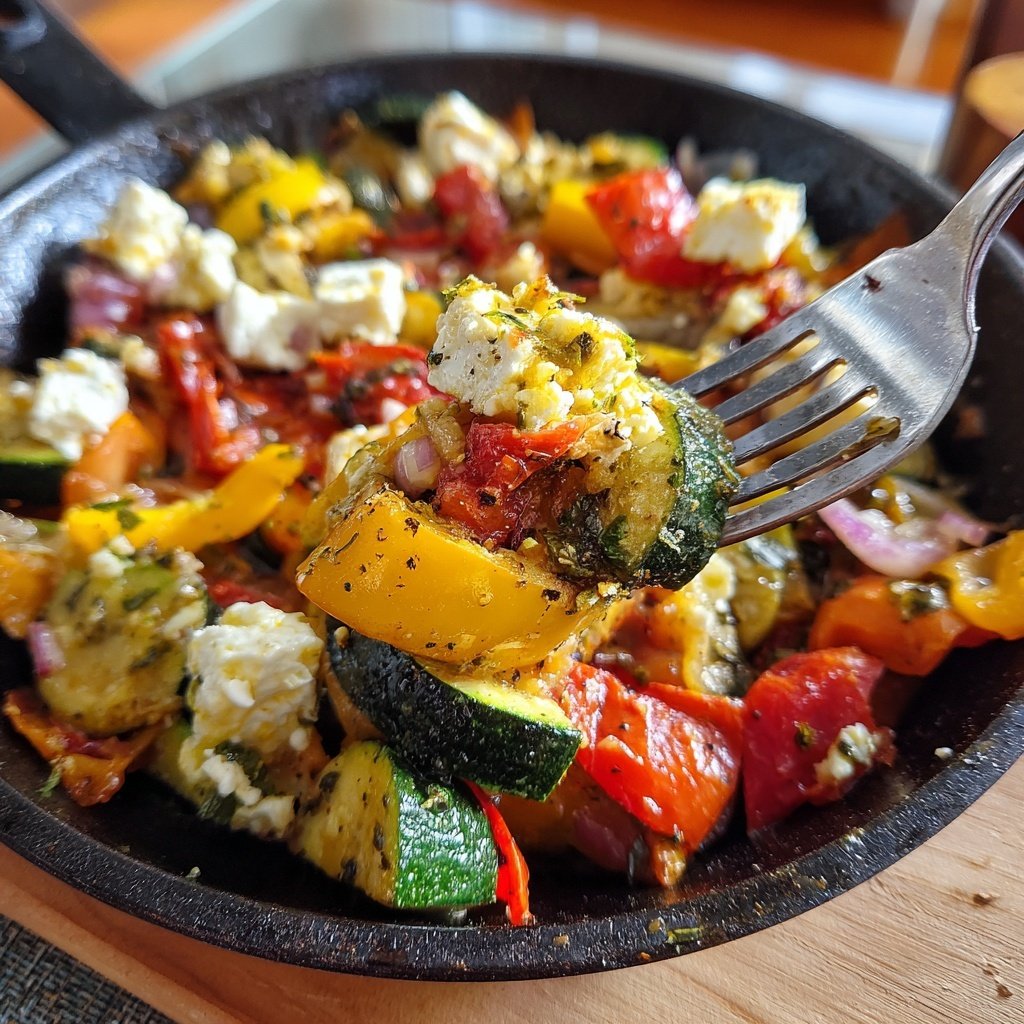 Gesund & Leicht Mediterrane Gemüsepfanne mit Feta