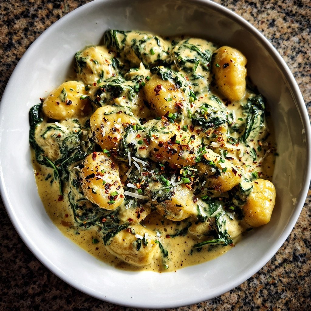 Gnocchi mit Spinat-Sahne-Sauce