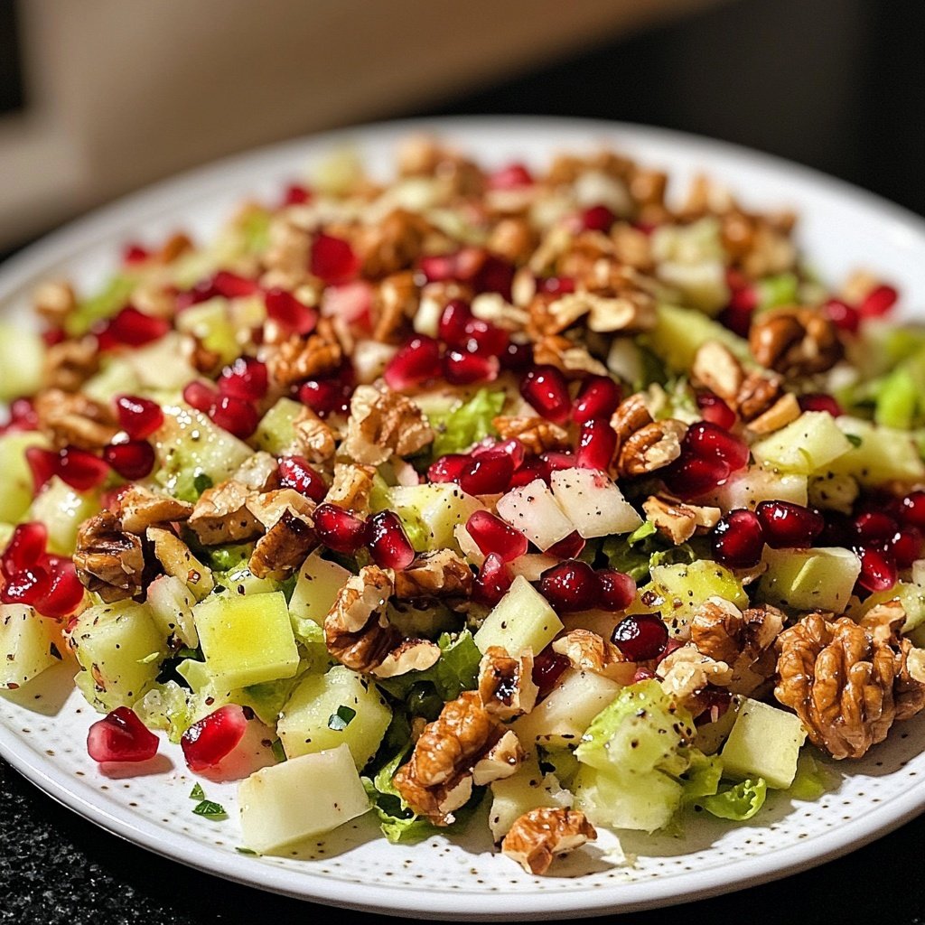 Grünkohlsalat mit Granatapfel und Walnüssen