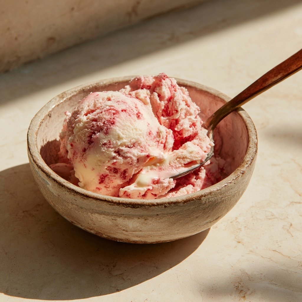 Vanille Erdbeer Eiscreme