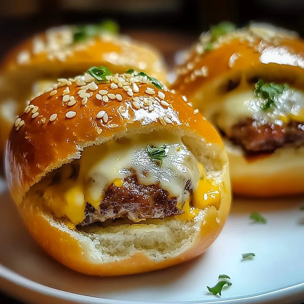 Knoblauch-Parmesan-Cheeseburger-Bomben