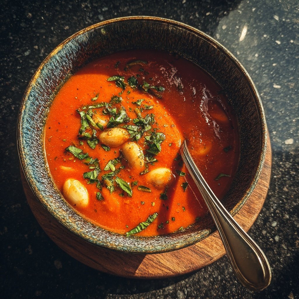 Tomatensuppe mit Knoblauch