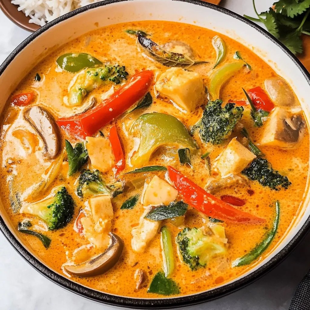 Einfaches Rotes Thai Curry mit Tofu