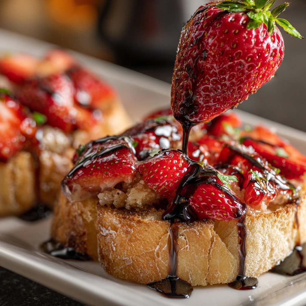 Bruschetta mit Erdbeeren und Balsamico