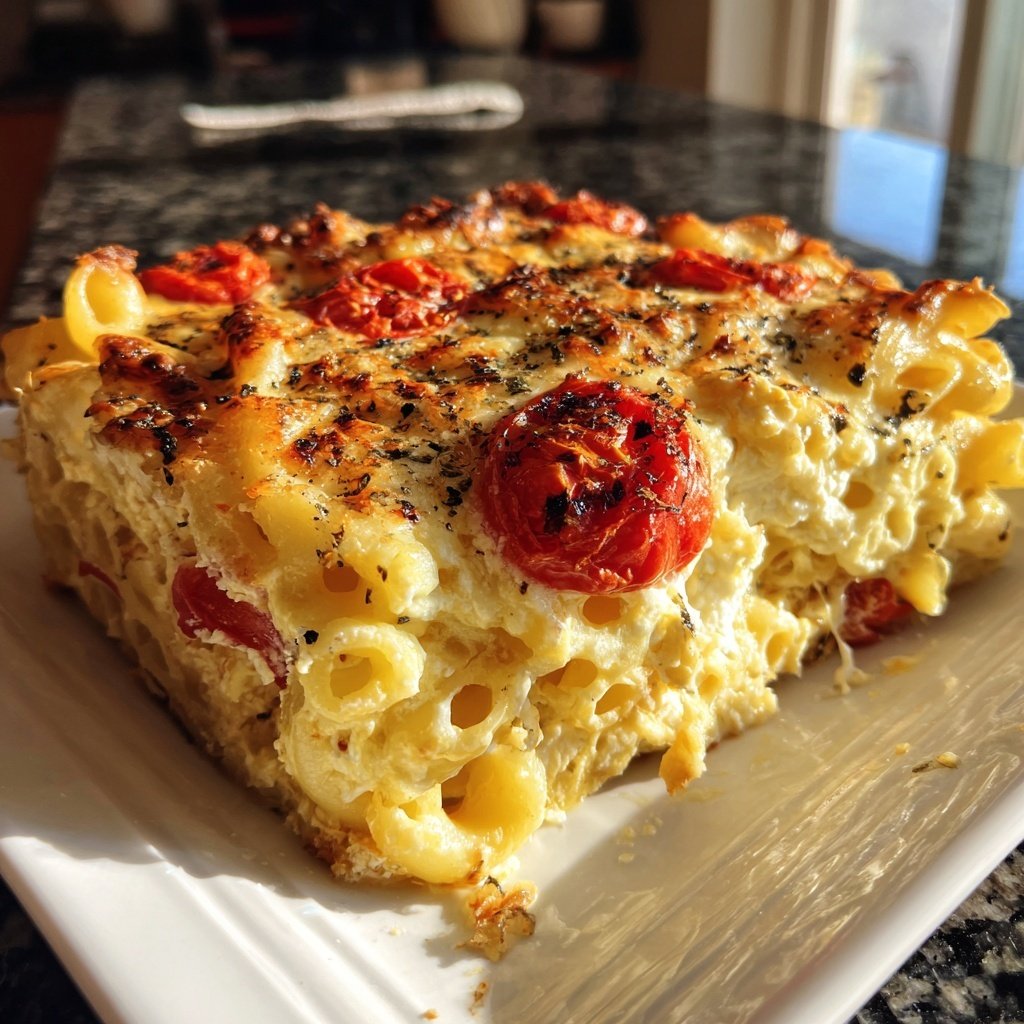 Nudelauflauf mit Tomaten und Feta